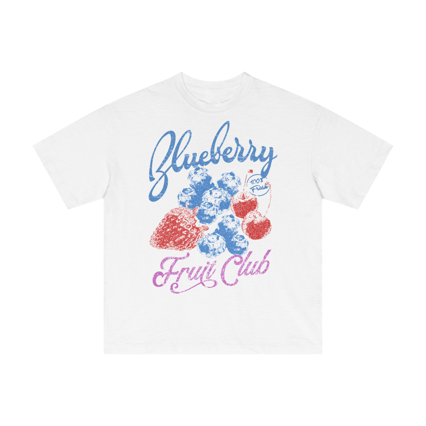 Blueberry Fruit Club Lightweight Slub Cotton T-Shirt