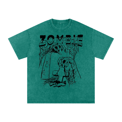 Zombie Acid Wash Unisex Oversize T-Shirt