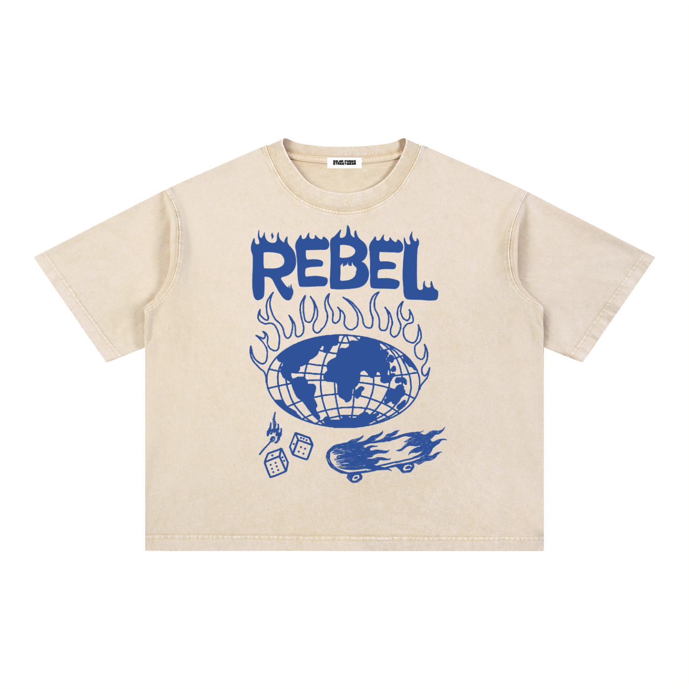 Rebel World Mineral Wash Boxy Cotton T-Shirt