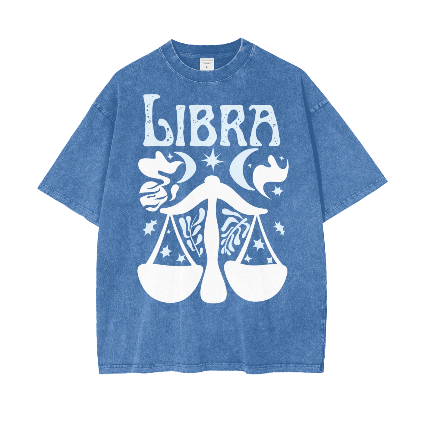 Zodiac Libra Psychedelic Snow Washed T-Shirt