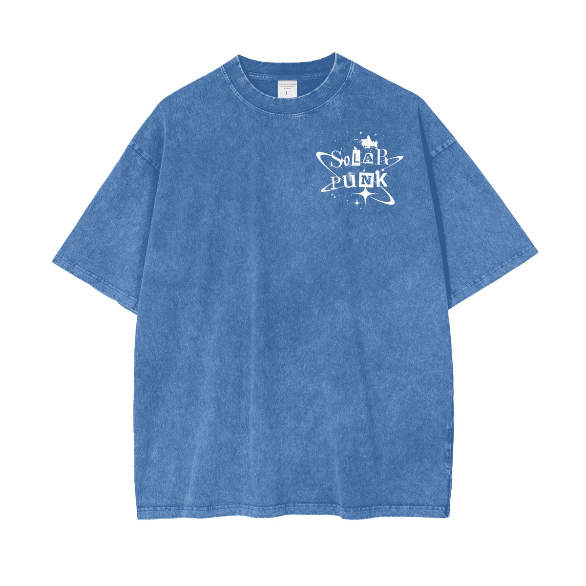 Solar Punk Rising Frt/Bck Oversize Snow Washed T-Shirt