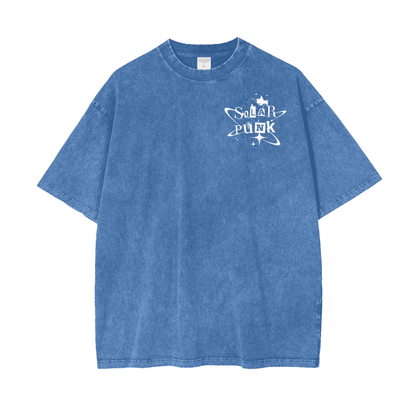 Solar Punk Rising Frt/Bck Oversize Snow Washed T-Shirt