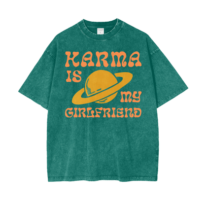 Karma Girlfriend Oversize Snow Washed T-Shirt