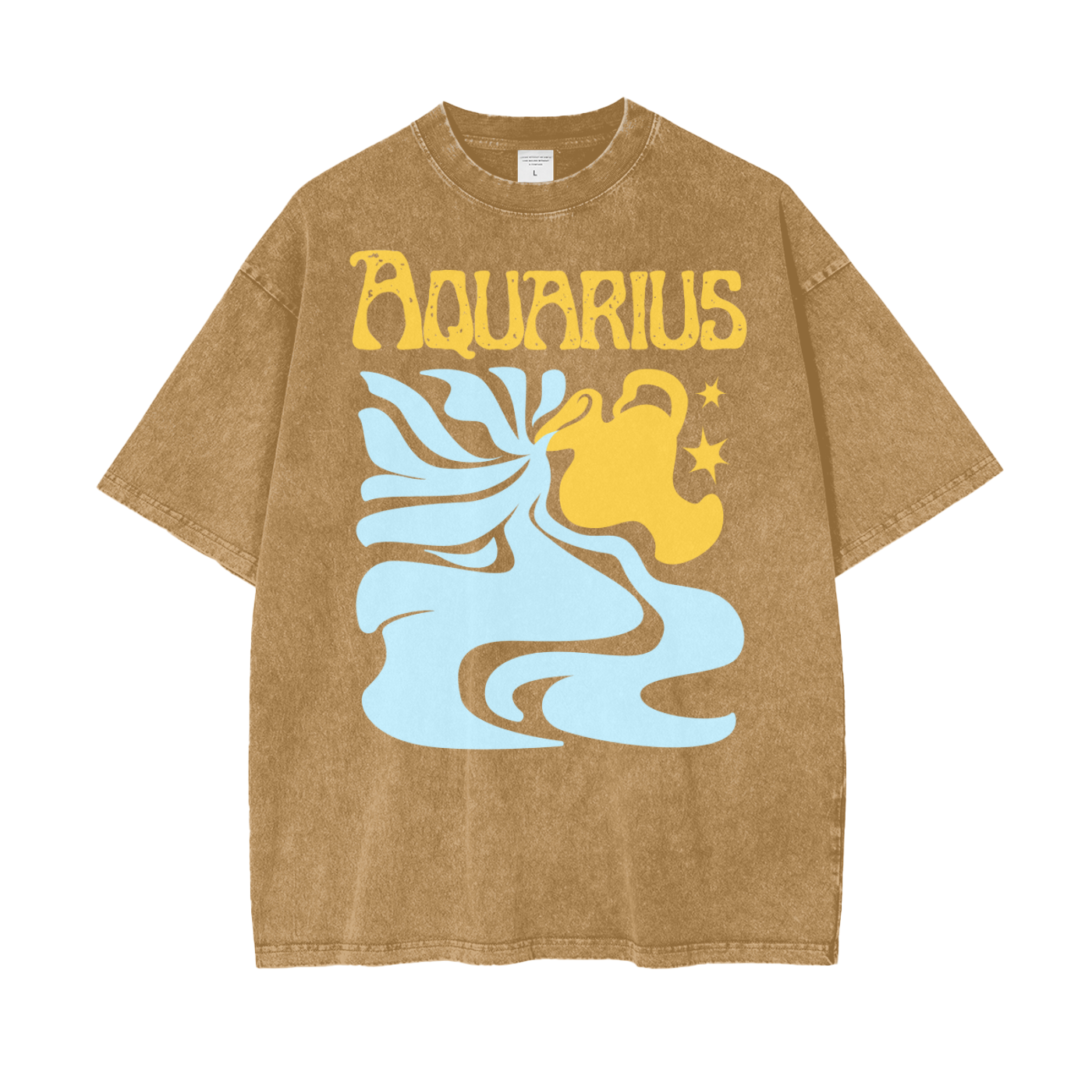 Zodiac Aquarius Psychedelic Snow Washed T-Shirt