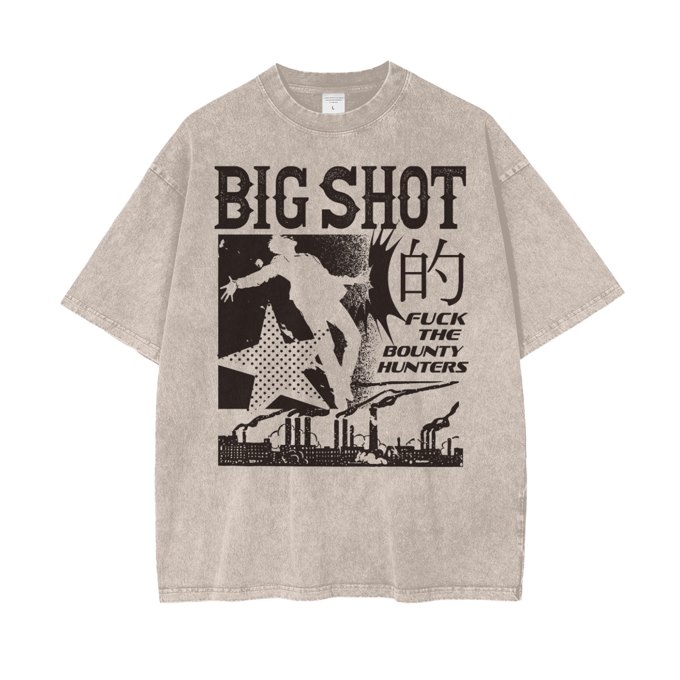 Anime Big Shot Unisex Oversize Snow Washed T-Shirt
