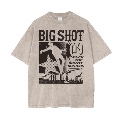 Anime Big Shot Unisex Oversize Snow Washed T-Shirt