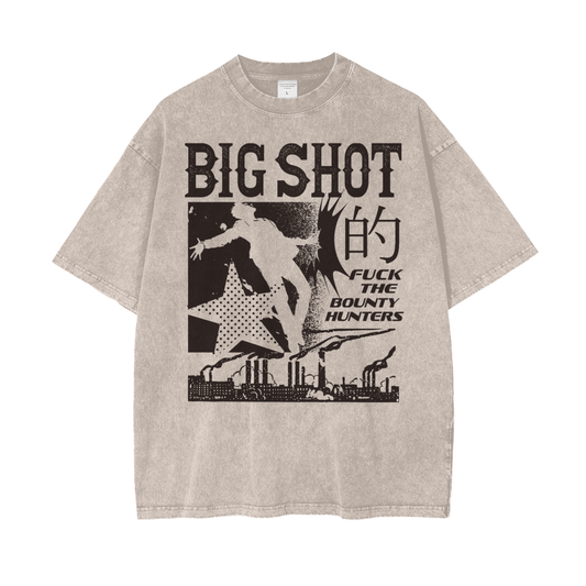 Anime Big Shot Unisex Oversize Snow Washed T-Shirt