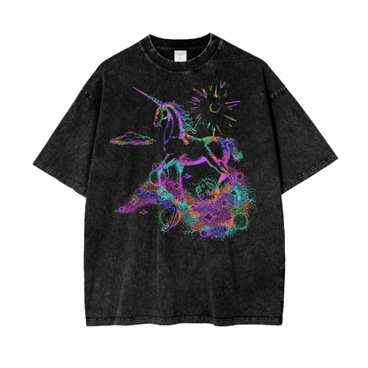 Unicorn Unisex Oversize Snow Washed T-Shirt