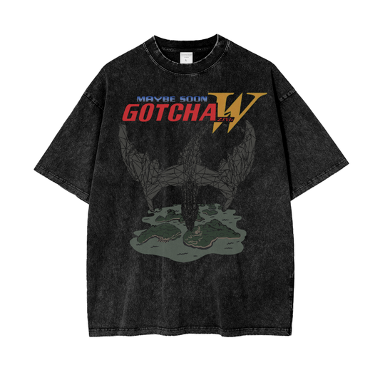 Anime Gotcha Zing Unisex Oversize Snow Washed T-Shirt