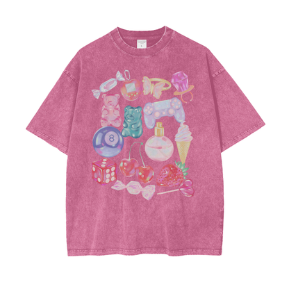 Retro Dreams Unisex Oversize Snow Washed T-Shirt