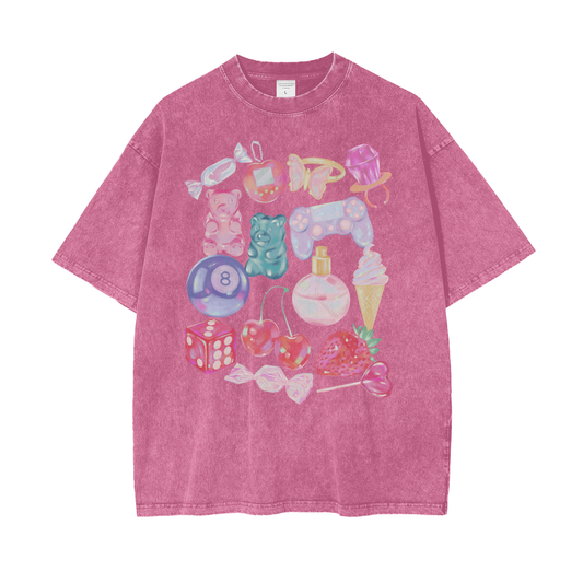 Retro Dreams Unisex Oversize Snow Washed T-Shirt