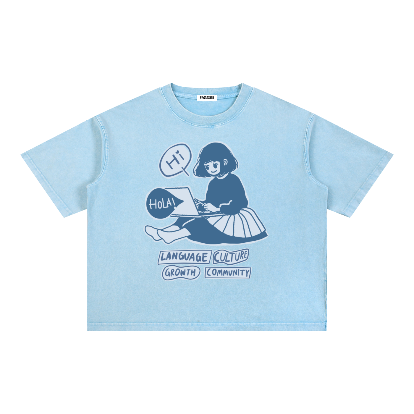 Anime Pen Pals Mineral Wash Boxy Cotton T-Shirt