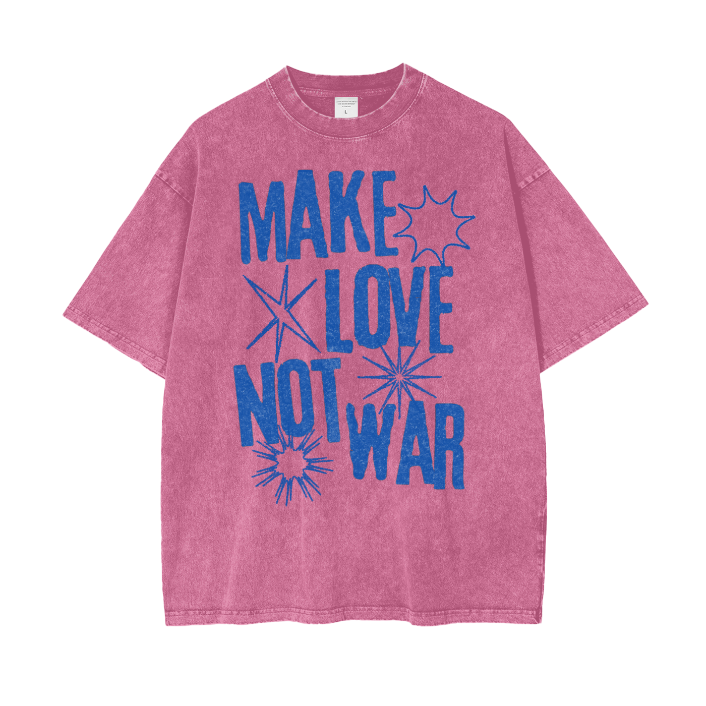 Love Not War Unisex Oversize Snow Washed T-Shirt