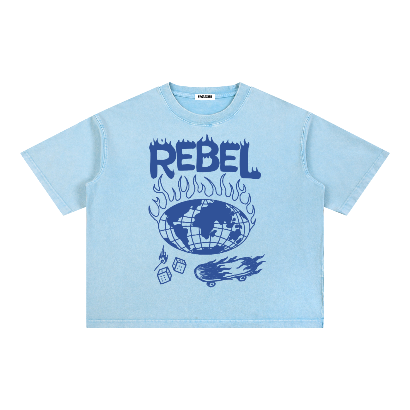 Rebel World Mineral Wash Boxy Cotton T-Shirt