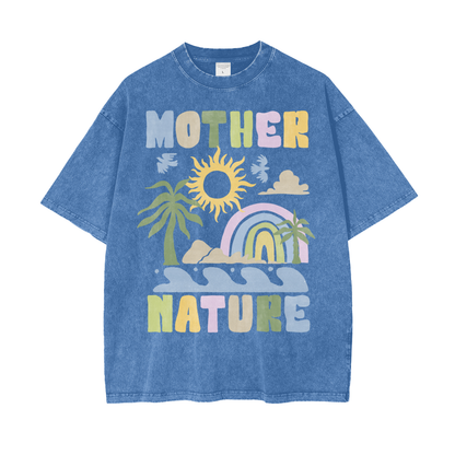 Mother Nature Oversize Snow Washed T-Shirt