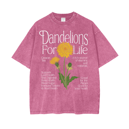 Dandelions Unisex Oversized Snow Washed T-Shirt