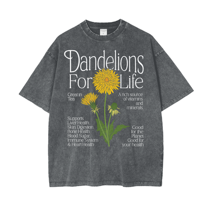 Dandelions Unisex Oversized Snow Washed T-Shirt