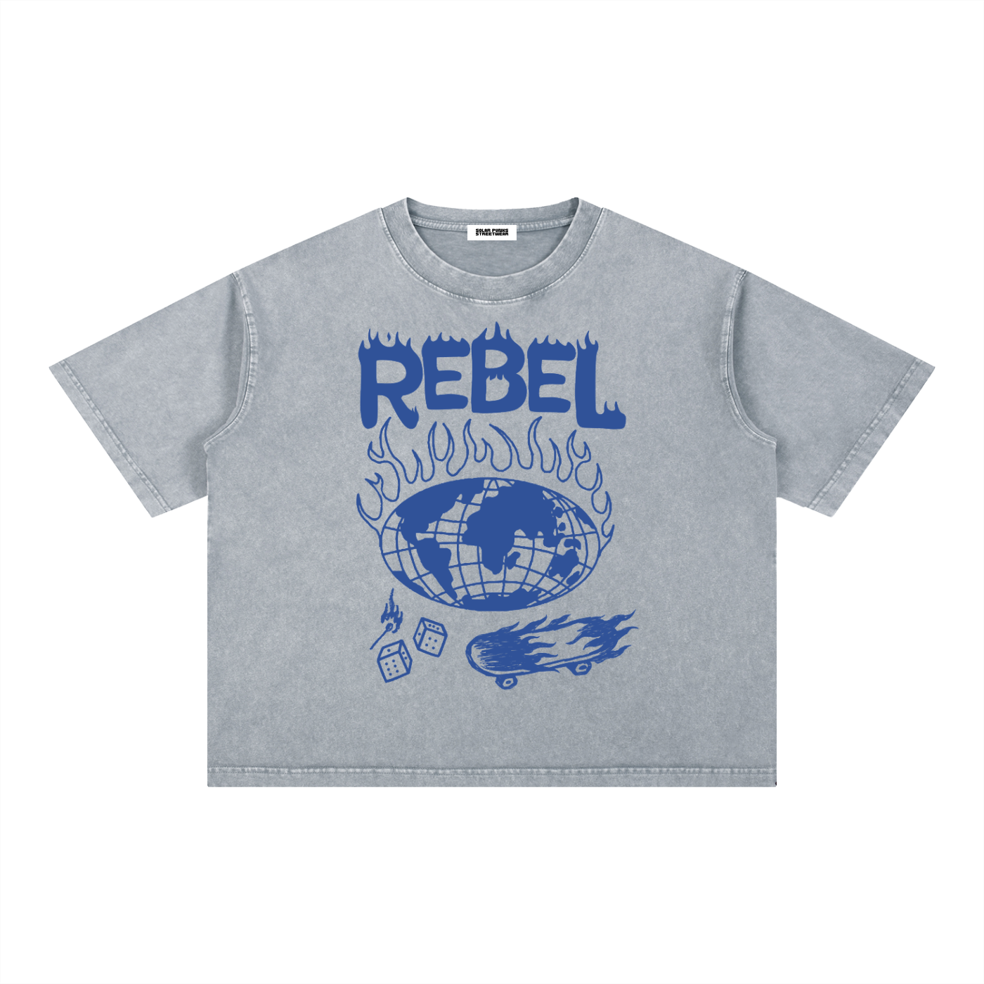 Rebel World Mineral Wash Boxy Cotton T-Shirt