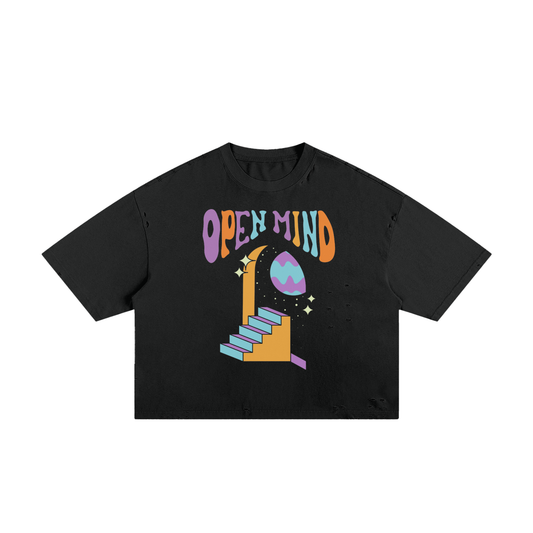 Open Mind Unisex Classic Frayed Boxy Tee