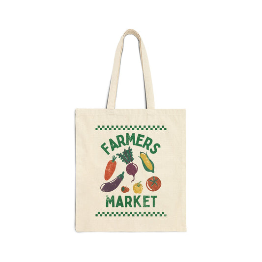 Farmers Market Cotton Canvas Tote Bag