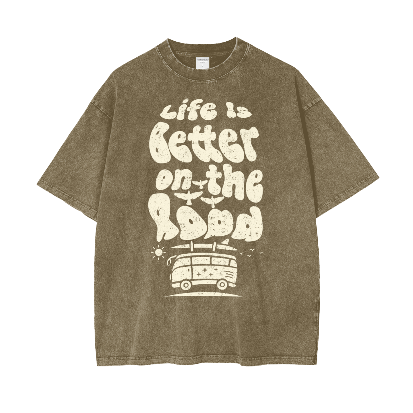 Van Life Unisex Oversize Snow Washed T-Shirt