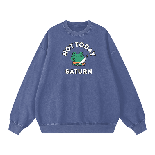 Not Today Frog Unisex Acid Wash Oversize Sweatshirt