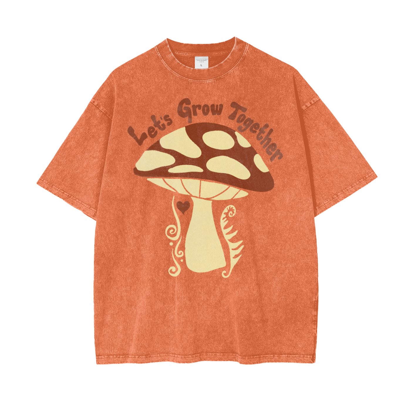 Mushroom Unisex Oversize Snow Washed T-Shirt