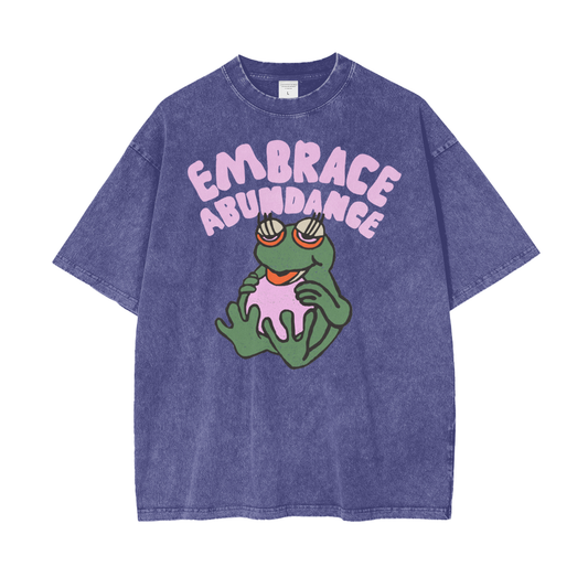 Abundance Toad Unisex Oversize Snow Washed T-Shirt