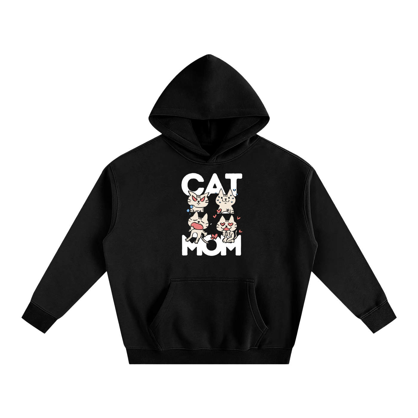 Cat Mom Oversize Fleeced Hoodie