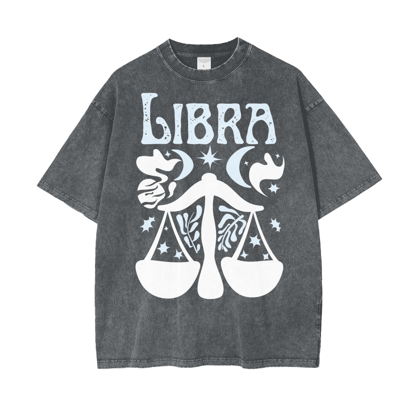 Zodiac Libra Psychedelic Snow Washed T-Shirt