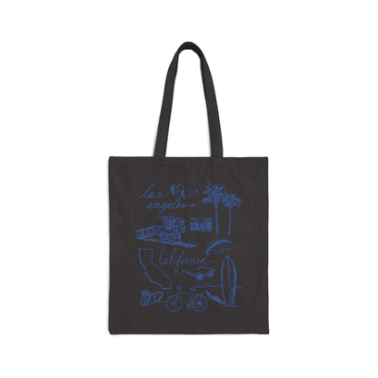 Los Angeles Cali Sketch Art Cotton Canvas Tote Bag