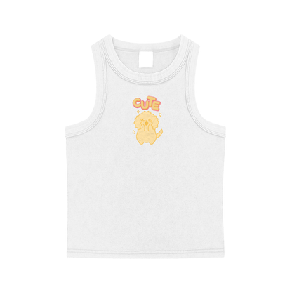 Cute Pup Snow Washed Tank Top