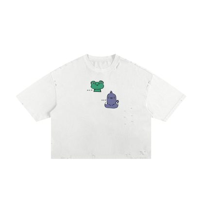 Detached Frog Unisex Classic Frayed Boxy Tee