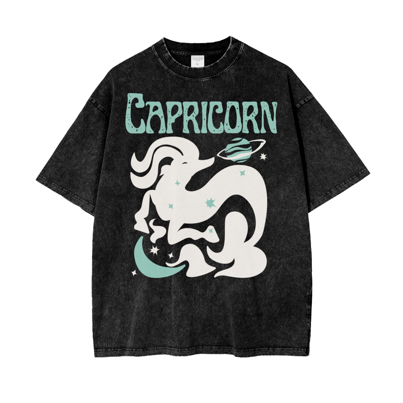 Zodiac Capricorn Psychedelic Snow Washed T-Shirt