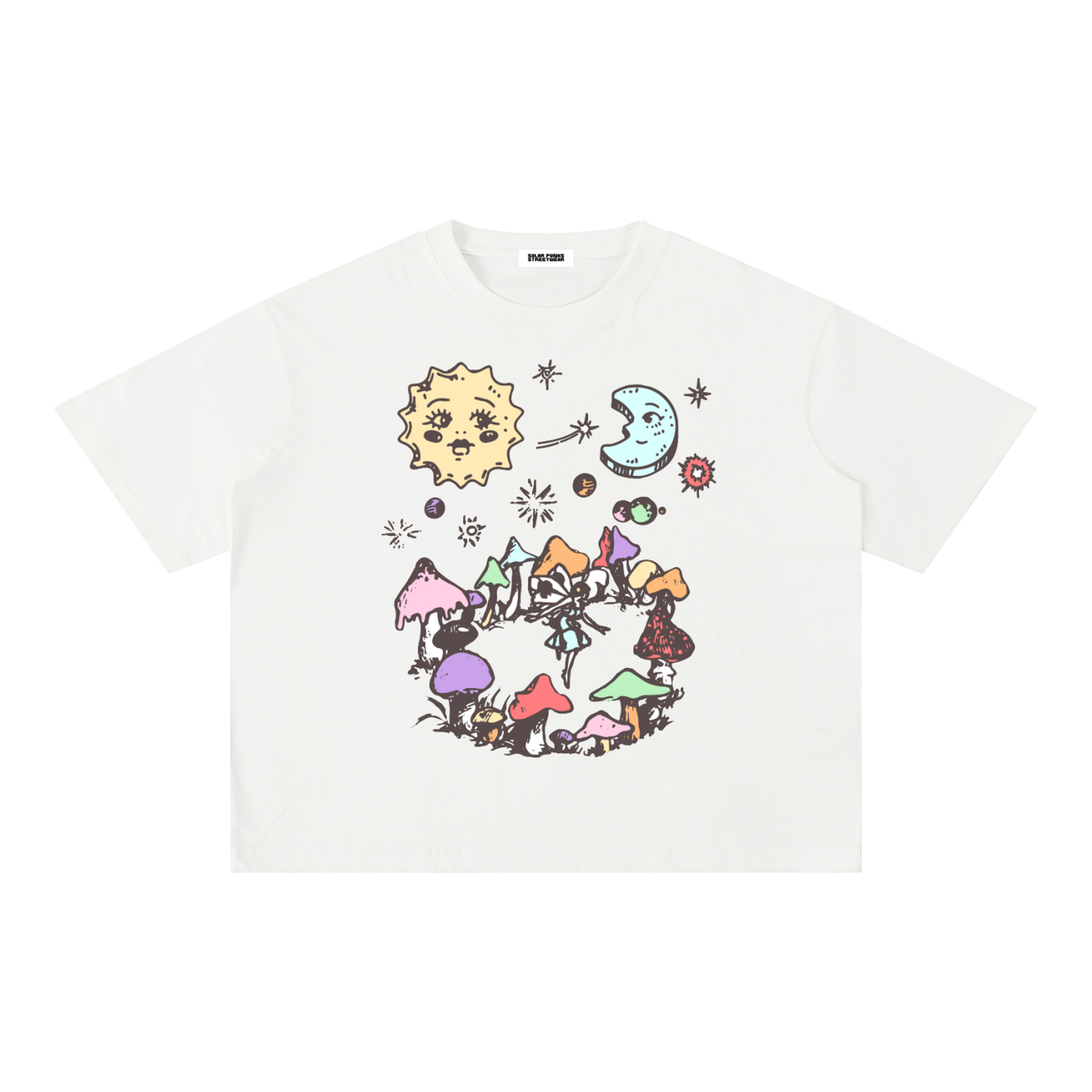 Fairy Circle Unisex Oversized Mineral Wash Boxy Cotton T-Shirt