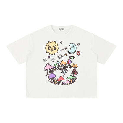 Fairy Circle Unisex Oversized Mineral Wash Boxy Cotton T-Shirt