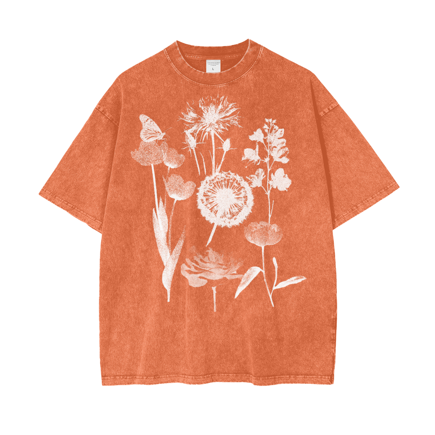 Film Flowers Unisex Oversize Snow Washed T-Shirt