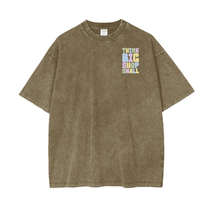 Think Big Unisex Oversize Snow Washed T-Shirt