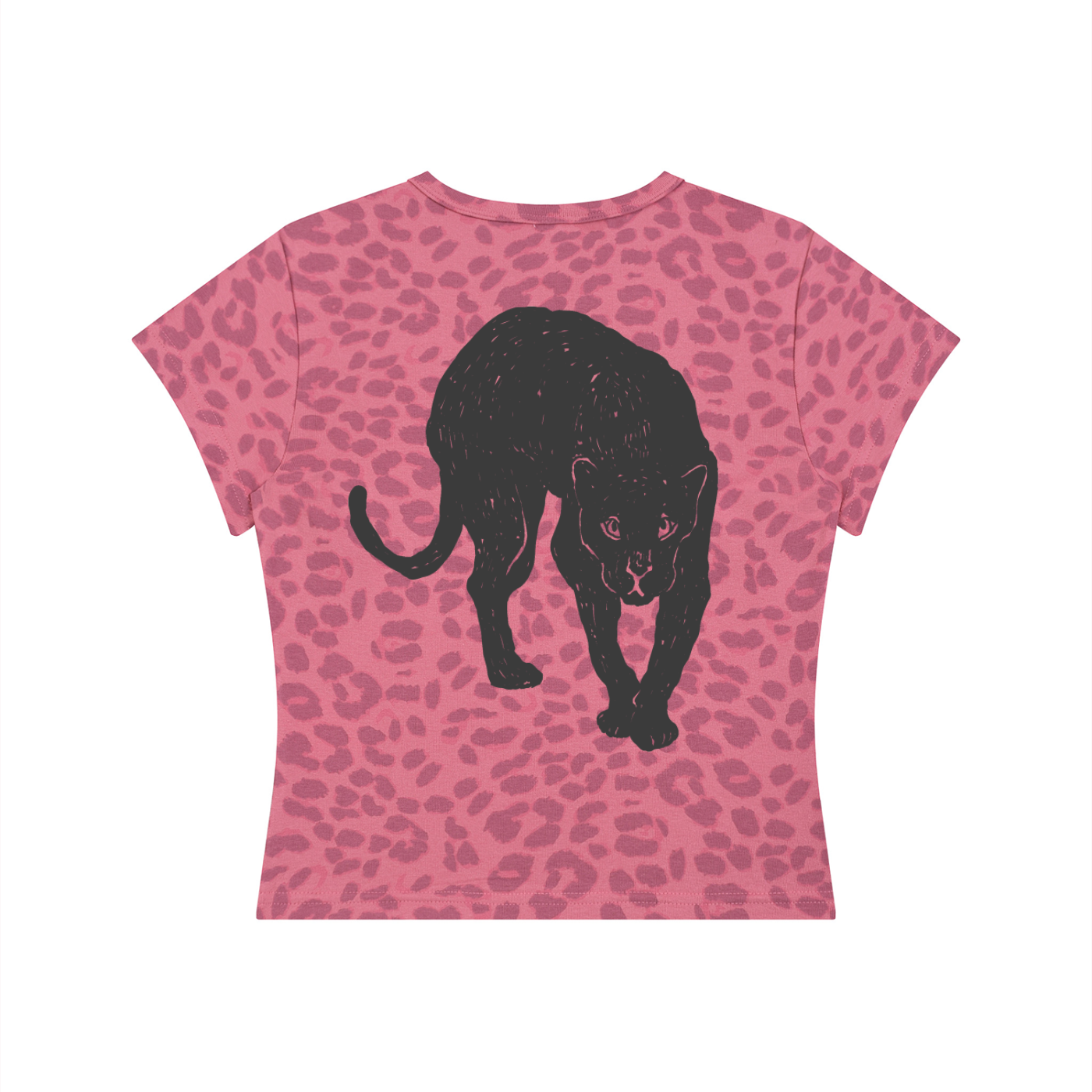 Pink Panthers Women’s Leopard Print Crop T-Shirt