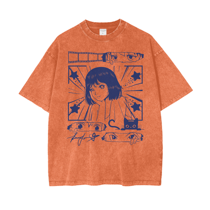 Anime Film Idol Unisex Oversize Snow Washed T-Shirt