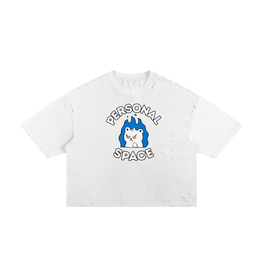 Need Space Bear Unisex Classic Frayed Boxy Tee