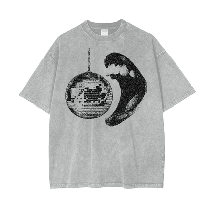 Disco Gumball Unisex Oversize Snow Washed T-Shirt