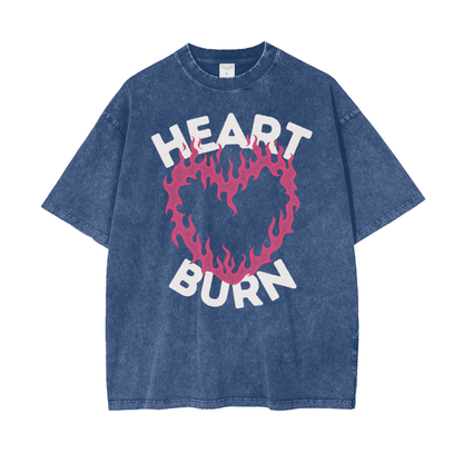 Heart Burn Unisex Oversize Snow Washed T-Shirt