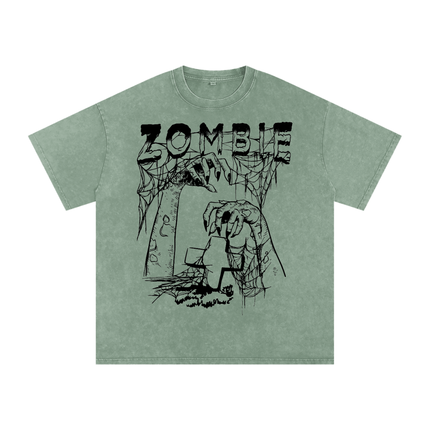 Zombie Acid Wash Unisex Oversize T-Shirt