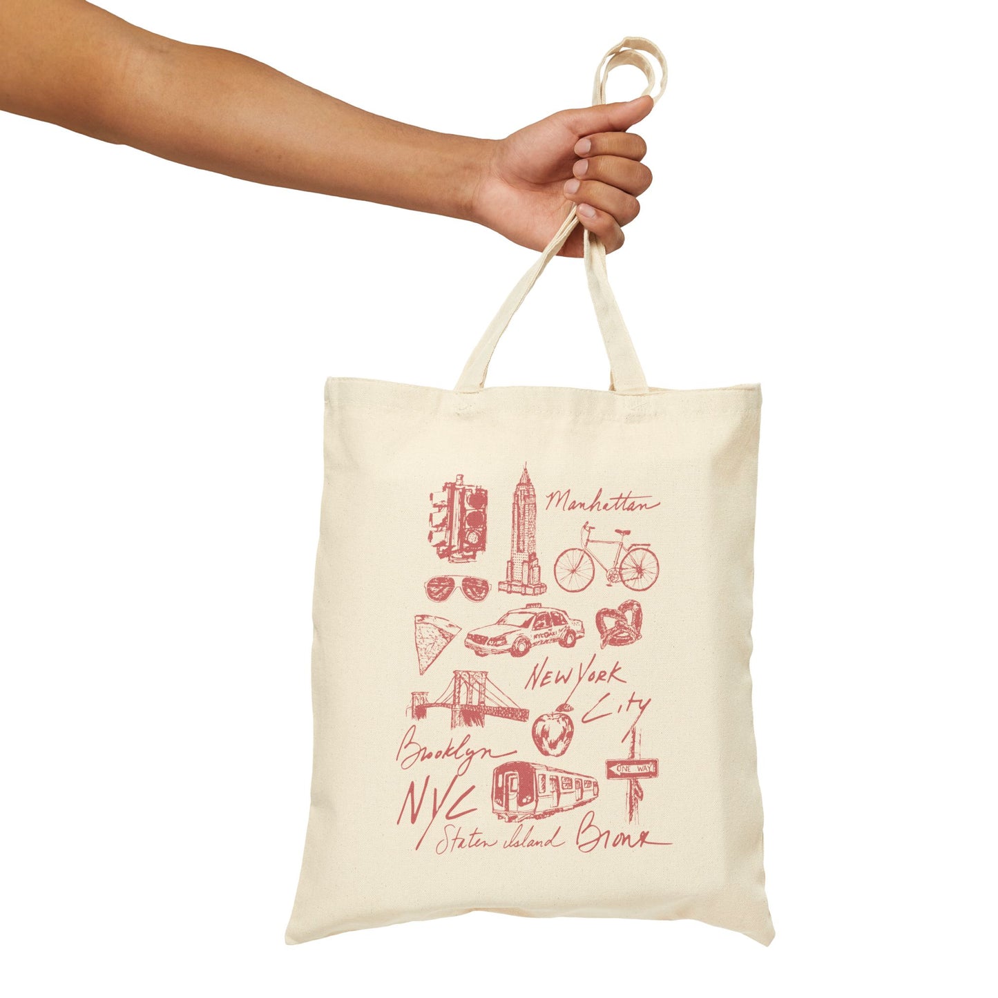 New York City Sketch Art Cotton Canvas Tote Bag