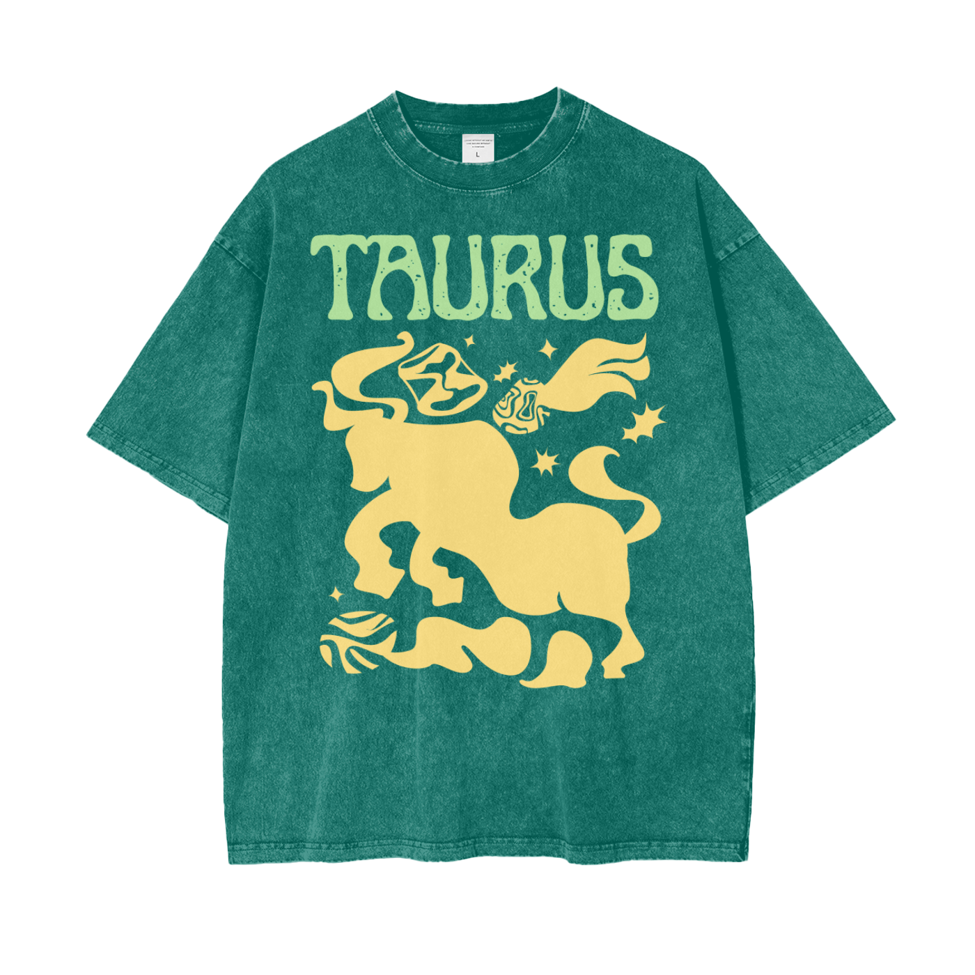 Zodiac Taurus Psychedelic Snow Washed T-Shirt