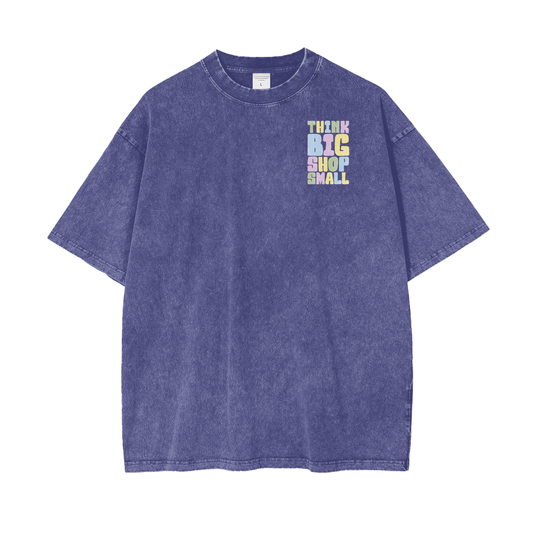 Think Big Unisex Oversize Snow Washed T-Shirt