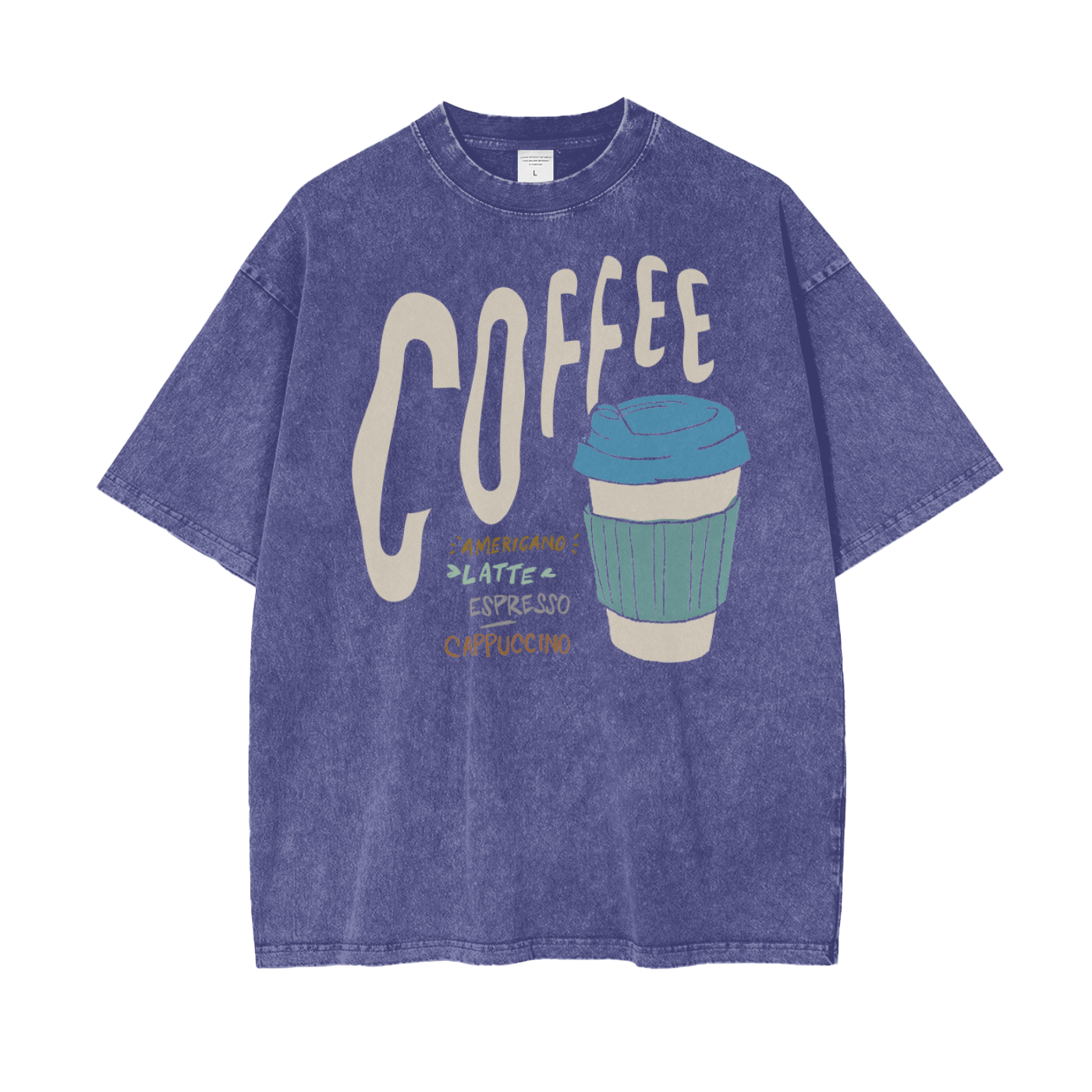 Coffee Unisex Oversize Snow Washed T-Shirt