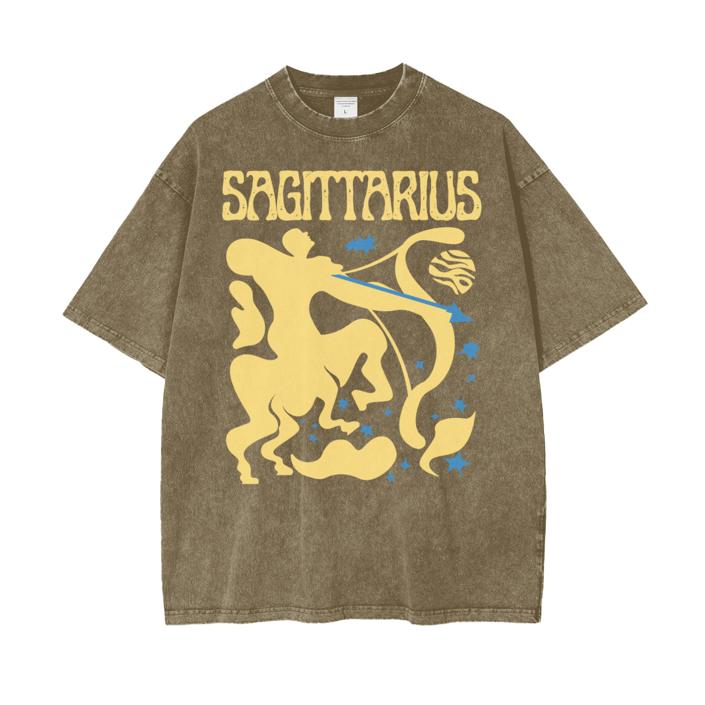 Zodiac Sagittarius Psychedelic Snow Washed T-Shirt
