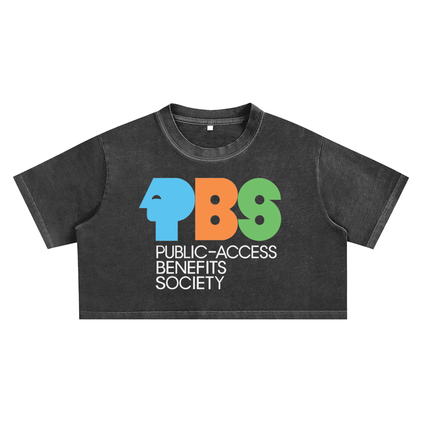 PBS Society Snow Washed Crop Top